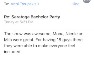 Saratoga Spring party review